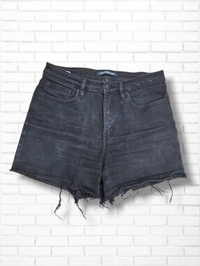 Calvin Klein Jeans High Rise Black Raw Hem Denim Shorts Size 6/28